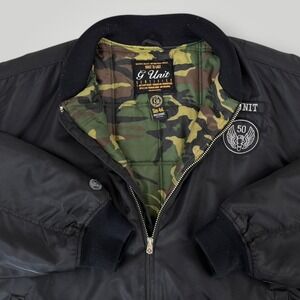 G-Unit‎ Bomber Jacket Mens 4XL Black Camo Lined Hip Hop Streetwear